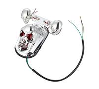 WHAMVOX Fanale Posteriore Per Motocicletta Con Motivo A Teschio Divertente Luce Di Svolta Luce Di Stop Elettrolitica Gialla Robusta Facile Da Usare