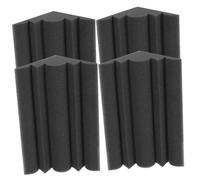 WHAMVOX Pannelli Fonoassorbenti a Cuneo in Spugna Curvi 4 Pezzi 12x12x24 Cm Neri Ignifughi Per Isolamento Acustico Trappole Per Bassi Sala Di Registrazione Home Studio Teatro