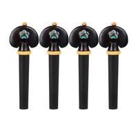 WHAMVOX Piroli per Violino 4 Pezzi in Legno di Ebano e Abalone, Accessori di Ricambio per Violino 3/4 e 4/4, Parti di Accordatura per Strumenti a Corda, Alta Densità e Resistente,