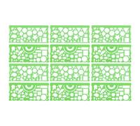 WHAMVOX Righello da Disegno per Misurazione e Disegno Tecnico 12 Pezzi in Pp Verde per Studenti Modelli Geometrici Multifunzionali in Ingegneria Civile