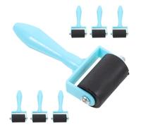 WHAMVOX Rubber Roller for Inking, Ink Roller Printmaking, Set 7 Pezzi in Gomma e Metallo, Copertura Inchiostro Uniforme, per e Stampa a Blocchi