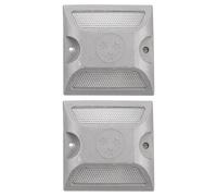 WHAMVOX Segnapassi da Esterno in Alluminio e Plastico Argento 2 Pezzi Riflettore per Parcheggi e Aree Sportive, Facile Installazione e Uso Versatile