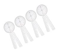 WHAMVOX Set 4 Pezzi Goniometri Trasparenti 360° in Plastica Righello Angolare Professionale per Studenti Insegnanti e Progettisti Strumenti di Misurazione Angoli per Matematica e Disegno