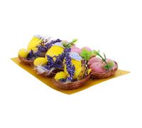 WHAMVOX Set 6 Decorazioni Uova di Pasqua Nido Artificiale 5cm, Ornamenti Pasquali Sicuri, Decorazioni Tavolo e Giochi Creativi per Feste e Asili