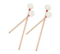 WHAMVOX Set da 4 Bacchette per Timpani con Testa in Feltro Bianco Manico in Legno con Finitura Rossa Bacchette Professionali per Orchestra Banda e Studio Musicale