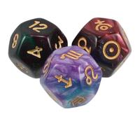WHAMVOX Set Design Cosmico Unico 12 Facce in Resina da 3 Dadi Astrologici per Giochi da Tavolo e Divinazione, per Appassionati di Astrologia e Tarocchi