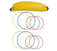 WHAMVOX Set Gioco Gonfiabile Banana 68 CM 4 Anelli Grandi e 4 Piccoli Giocattoli per Addio al Nubilato e Feste in Piscina Accessori Decorativi Plastica Sicura Colore Colore Casuale