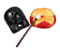 WHAMVOX Set Muyu per Tempio Buddista in Acrilico 4 Pollici Cuscino e Mazzuolo, Strumento Religioso per Recitazione Sutra e Decorazione Sala Meditazione Buddista