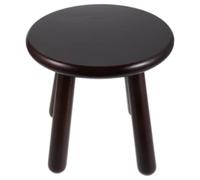 WHAMVOX Sgabello in Legno Rustico Quattro Gambe Sgabello Tondo Multiuso per Ingresso e Bagno Supporto per Vasi e Seduta Naturale Color Noce