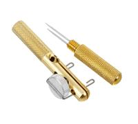 WHAMVOX Strumento per Legare Ganci, Nodo per Lenza, Accessorio per Nodi Rapidi in Alluminio, Portatile, Oro, per Pesca in Mare e Varie Tecniche di Pesca