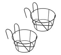 WHAMVOX Supporto per Fiori Sospeso in Ferro Nero 2 Pezzi, Resistente, Non Facile da Deformare, per Bonsai e Piante in Vaso su Balcone e Casa
