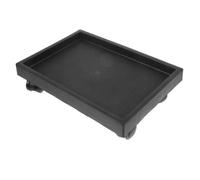 WHAMVOX Supporto per Fioriera Rettangolare con Ruote Nero, Set 6 Pezzi | Pe, Vassoio Raccogligocce, Base Mobile per Balcone e Interno, Misura Versatile