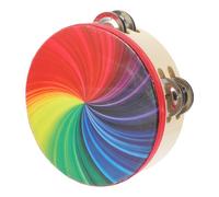 WHAMVOX Tamburello per Doppia Sonagli Arcobaleno Strumento per Educazione Musicale e Feste Resistente Handheld per Performance e Educativo