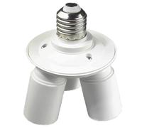 WHARGTSL 2 PZ E27 A 4 E27 Portalampada a LED Studio Softbox 3 E27 Lampadina a Vite Conversione della Testa della Lampada E26 Base della Lampada di Estensione Bianca(E27 to 3E27)