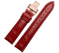 WHARGTSL Adatto for Casio/Armani/TITUS Bracciale Uomo e Donna Accessori 18 mm, 20 mm, 22 mm Cinturino in pelle morbida e confortevole(Red rose,20mm)