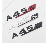 WHARGTSL Adesivo Distintivo for Baule Posteriore in ABS 3D Rosso Nero Cromato for Auto A45S Emblema Logo Adatto for Mercedes A45S AMG W177 W176 Accessori(Glossy Black Red A45s)