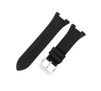 WHARGTSL Cinturino for orologio in silicone Fit For interfaccia concava adatto for Armani Ax1803 1802 1050 cinturino in gomma traspirante confortevole 31x14mm(Black-Steel-K2)