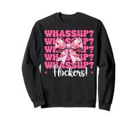 Whassup? Flockers! Divertente Fenicottero Ragazza Mamma Rosa Coquette Fiocco Felpa