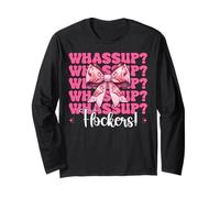 Whassup? Flockers! Divertente Fenicottero Ragazza Mamma Rosa Coquette Fiocco Maglia a Manica