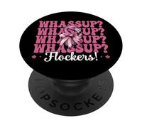 Whassup? Flockers! Divertente fenicottero ragazza mamma rosa coquette fiocco PopSockets PopGrip Adesivo