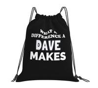 What A Difference A Dave Makes Unisex Borsa Con Coulisse Impermeabile Sacchetto Sportivo Leggero Zainetto Per All'Aperto Vacanze Calcio