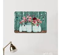 What A Wonderful World, cartello in metallo con fiore e colibrì ispirato alla frase familiare, 20,3 x 30,5 cm, stile vintage, dipinto in ferro, per persone, grotta, fattoria, parete bagno