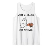 What Am I Doing with My Lives Cute Cat Sayings Funny Cat Canotta