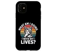 What Am I Doing With My Lives Sarcastic Cat Puns - Custodia per iPhone 11