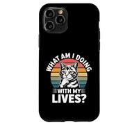 What Am I Doing With My Lives Sarcastic Cat Puns - Custodia per iPhone 11 Pro