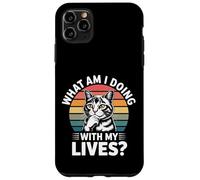 What Am I Doing With My Lives Sarcastic Cat Puns - Custodia per iPhone 11 Pro Max