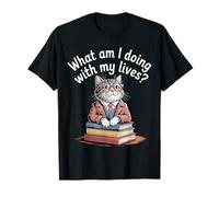 What Am I Doing with My Lives Sarcastic Cat Puns - Maglietta