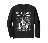 What Cats Really Think Fisica Gatto Umorismo Scientifico Maglia a Manica