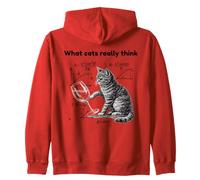 What Cats Really Think Funny Cat Physics Humor Men Women Felpa con Cappuccio