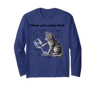What Cats Really Think Funny Cat Physics Humor Men Women Maglia a Manica