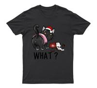 What Christmas Cat Holiday T-Shirt Unisex Regalo Meow Retrò Stagionale...