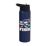 What da fish Plastica, inquinamento ambientale dei pescatori Stainless Steel Insulated Water Bottle