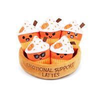 WHAT DO YOU MEME? Relatable, Emotional Support Lattes, peluche, piccolo regalo perfetto per gli amanti del caffè, cesti regalo e persone care di tutte le età, con 5 peluche autunnali con cestino