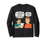 What Does He Want Meow - Divertente Gioco di Parole di Gatto Maglia a Manica