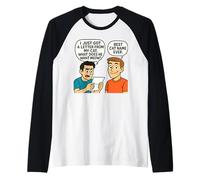 What Does He Want Meow - Divertente Gioco di Parole di Gatto Maglia con Maniche Raglan