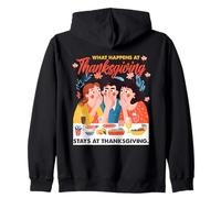 What Happens at Thanksgiving Stays at Thanksgiving Felpa con Cappuccio