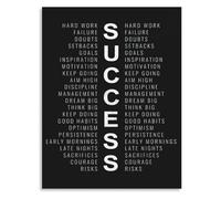 What is Success Poster Motivational Canvas Wall Art Inspirational for Office Home Study Room Decor(Unframed,08x12inch(20x30cm))