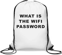 What is The WiFi Password Gym Sack Casual Drawstring Bag Bianco
