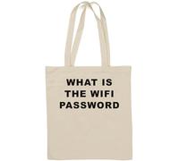 What is The WiFi Password Natural Cotton Tote Bag Bianco