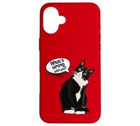 What is wrong with you? Cat Funny Humor Custodia per iPhone 16 Plus