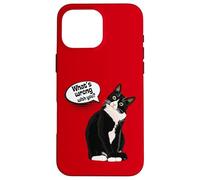 What is wrong with you? Cat Funny Humor Custodia per iPhone 16 Pro Max