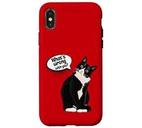 What is wrong with you? Cat Funny Humor Custodia per iPhone X/XS