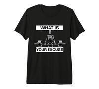 What Is Your Excuse Skeleton Gym Motivation Deadlift Art Maglietta Premium