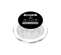 What Is Your Excuse Skeleton Gym Motivation Deadlift Art PopSockets PopGrip per MagSafe