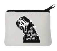 What is Your Favorite Scary Movie - Portamonete in neoprene, 10 x 11 cm, colore: Bianco