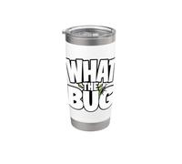 What The Bug Catcher Funny Entomology Insect Catching Bicchiere termico in acciaio inox doppia parete